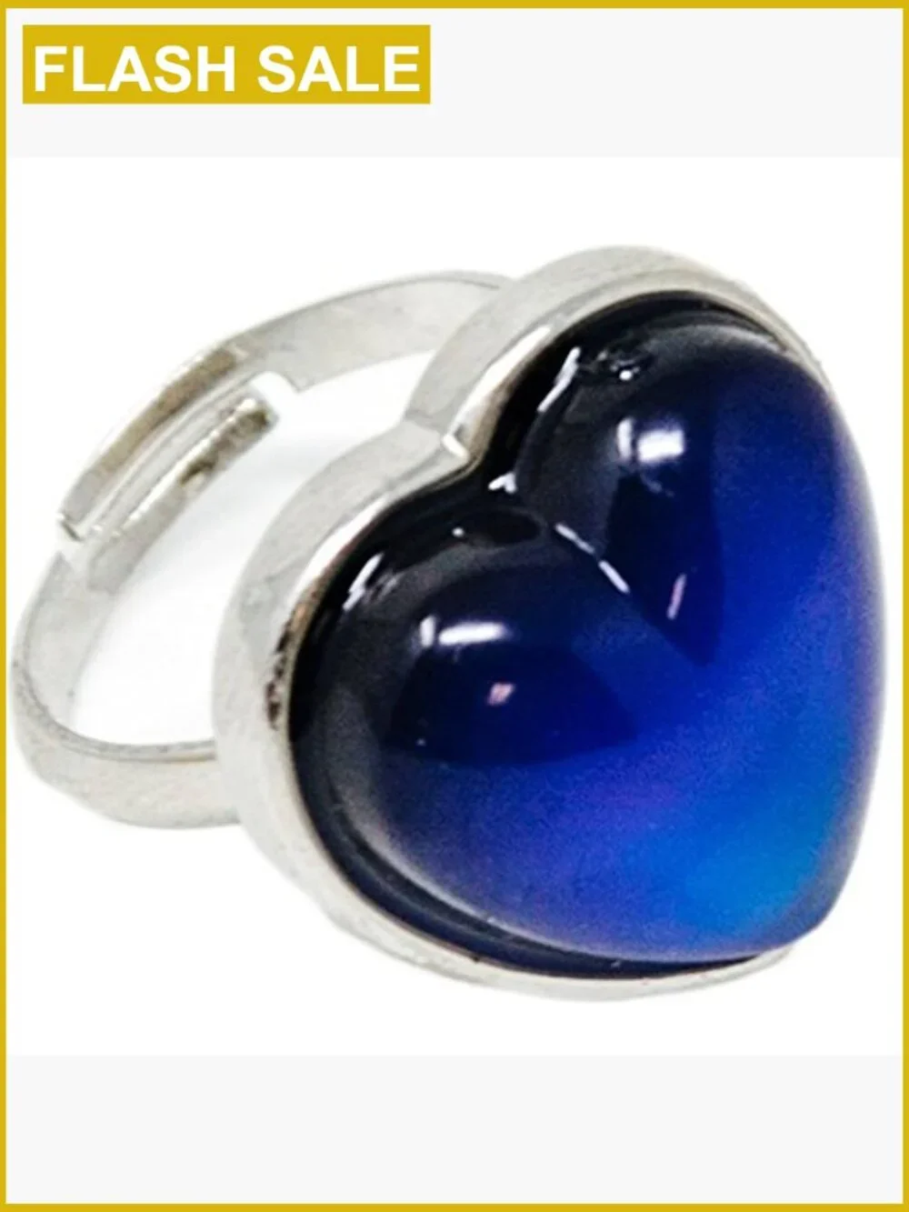 Adjustable Mood Ring with Color Chart - Kids & Adults